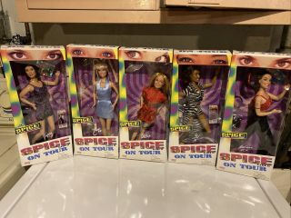 1998 Spice Girls On Tour Dolls Set Of 5 Galoob In Boxes Spiceworld