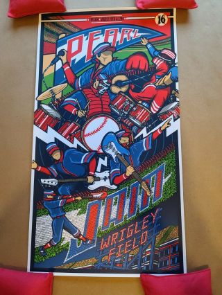 Pearl Jam Poster Wrigley Field Chicago Aug 20th & 23rd 2016 Brad Klausen