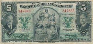 Canada Banque Canadienne Natonale 5 Dollars 1935 347865 - F