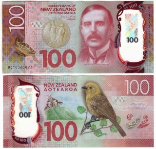 Zealand - 100 Dollars 2016 - Polymer Yellowhead Bird - P 195 - Unc