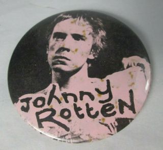 Sex Pistols Johnny Rotten Vintage 62mm 1970s Dustbin Lid Badge Pin Button Punk