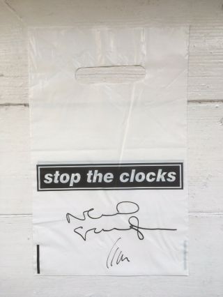 Oasis Stop The Clocks Promo 7” Single Plastic Bag Signed By Noel Liam Gallagher