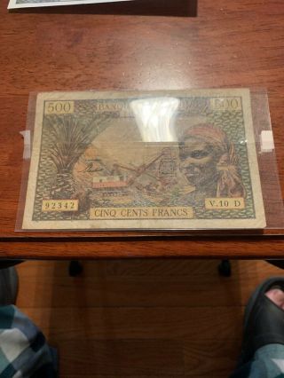 Equatorial African States,  Central Bank,  500 Francs Nd (1963),  P - 4 B202e,  Fine