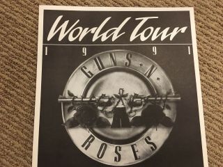 Vintage 1991 GUNS N ' ROSES Concert Tour Poster Toledo Speedway Skid Row 3