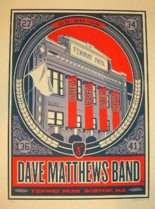 Dave Matthews Band Fenway Park 2009 Poster