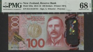 Tt Pk 195a 2015 - 16 Zealand 100 Dollars Lord Nelson Pmg 68 Epq Gem