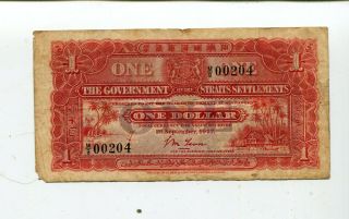 Straits Settlements Malaysia 1 Dollar 1927 Fine Nr 125.  00