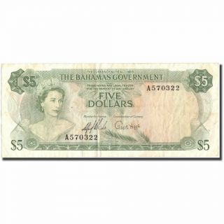 [ 213961] Banknote,  Bahamas,  5 Dollars,  1965,  Km:20a,  Vf (30 - 35)