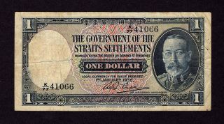 Straits Settlements,  1 Dollar,  1.  1.  1935,  P16b,  F - Vf,  41066