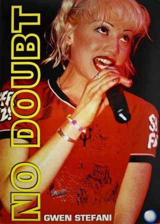 No Doubt Gwen Stefani In Red Rare 90’s Shot Poster 23.  5 X 32.  5