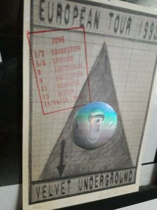 Velvet Underground Concert Poster London Signed 1993,  Hologram Tour Card