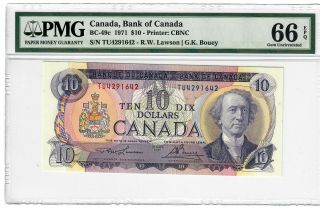 Canada $10 Dollars Banknote 1971 Bc - 49c Pmg Gem Unc 66 Epq