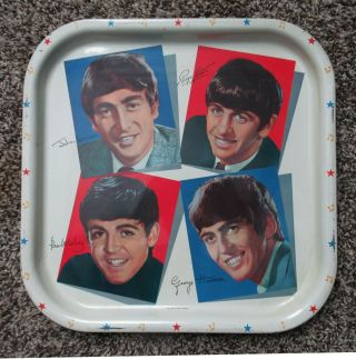 Beatles Very Rare " Beatles Tray " Made By Metal Tray Mfg Most Are Worcester