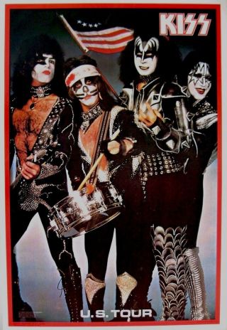 Kiss 1976 / 1977 Rock And Roll Over U.  S.  Concert Tour Aucoin Poster