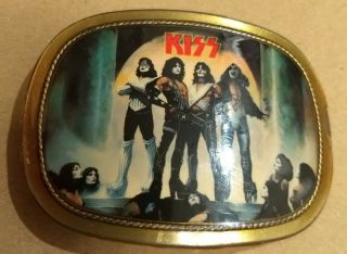 Kiss Love Gun Belt Buckle 1977 Pacifica Gene Paul Criss Frehley Glossy