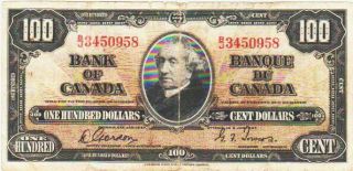 Canada 1937 Gordon - Towers $100.  One Hundred Dollars In A Collectible Grade.
