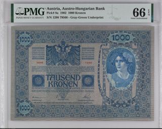 Austria 1000 Kronen 1902 P 8 A Gem Unc Pmg 66 Epq Top Pop