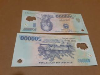 1 Million Vietnam Dong = 2 X 500 000 Vietnamese Dong Uncirculated Vnd Currency