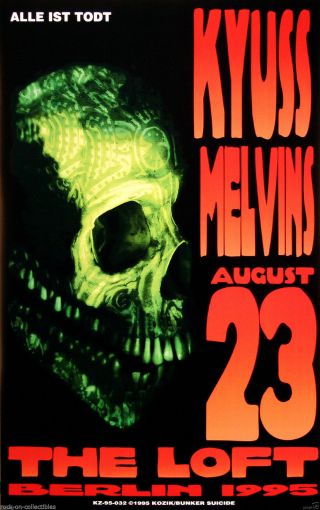 The Melvins & Kyuss 1995 Berlin Concert Poster By Frank Kozik 9532 S/n