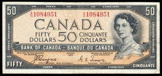 1954 Bank Of Canada $50 Devil Face Note - Fine - Coyne Towers - 1084951 Cb33