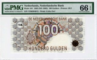 Netherlands 100 Gulden 1992 (nd 1993) P - 101 Pmg Gem Unc 66 Epq