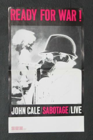 John Cale Sabotage 1980 Record Store Promo Poster Velvet Underground