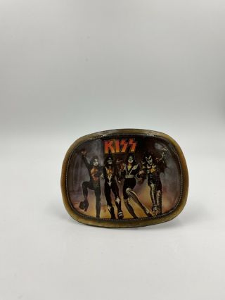 Authentic Kiss Destroyer Belt Buckle 1976 Aucoin Mgt Inc Tag