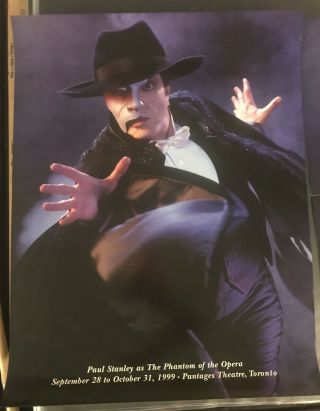 Kiss Paul Stanley Phantom Of Opera Promo Poster Double Sided 18x24 Inches