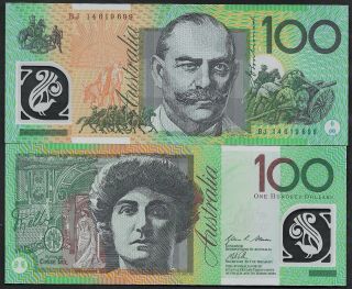 Australia - 100 Dollars - Pick 61e - 2014 - Gem Unc - Prefix Bj - John Monash