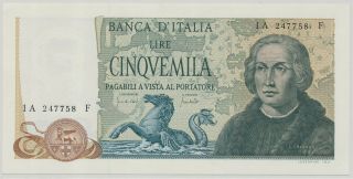 Italy 5000 Lire 1971,  P.  102a_unc