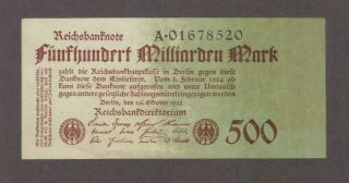 1923 500 Billion Mark Germany Currency Reichsbanknote German Banknote Note Bill