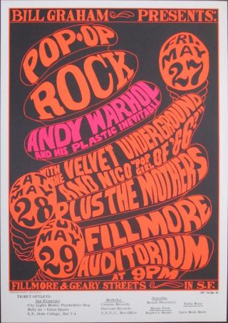 Velvet Underground & Nico - Andy Warhol - Frank Zappa - 1966 Poster Bg 8 - 3