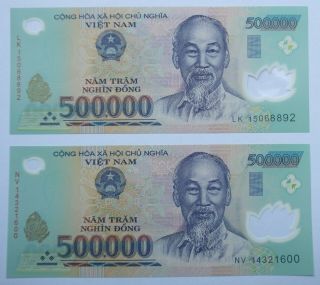 1,  000,  000 Vietnamese Dong Currency (vnd) - (2) 500,  000 Notes -