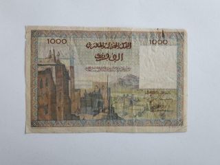 Morocco Banque Du Maroc 1000 Francs Banknote 1952