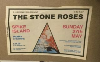 May 27th 1990 Indie Rock Stone Roses Spike Island Ticket From The Day