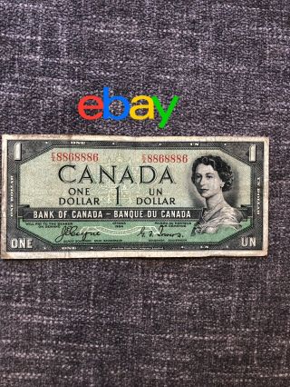$1 Dollar Bank Of Canada 1954 Devil 