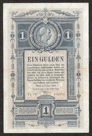 Austria 1 Gulden 1882 P:a153 Vf
