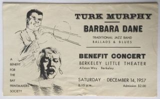 1957 Turk Murphy,  Barbara Dane Jazz Concert Ad
