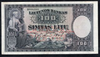100 Litu From Latvia 1928 Crispy Fine/vf