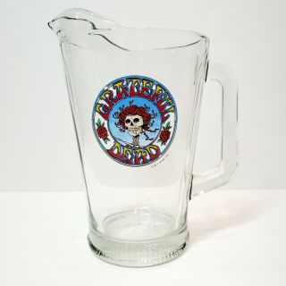 Grateful Dead Glass Beer Pitcher 1971 Gdm Inc Made In Usa Heavy Weighted Bottom