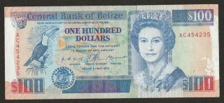 1994 Belize 100 Dollar Note