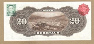 MEXICO: 20 Pesos Banknote,  (UNC),  P - S307d,  01.  09.  1910, 2