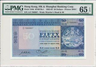 Hong Kong Bank Hong Kong $50 1982 Pmg 65epq