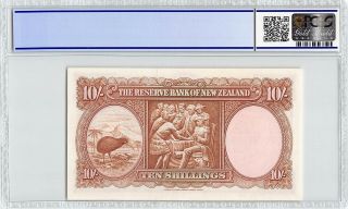 Zealand ND (1960 - 67) P - 158d PCGS Gem UNC 67 OPQ 10 Shillings 2