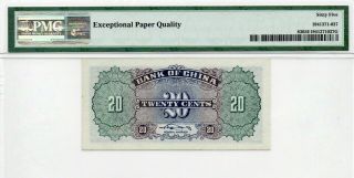 China Banknote 1940 2 Jiao,  PMG 65EPQ,  Pick 83,  SN:2642471 3