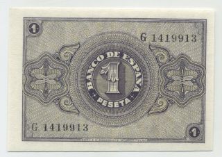 Spain España 1 Peseta 28 - 2 - 1938 Pick 107 UNC Uncirculated Banknote Serial G 2