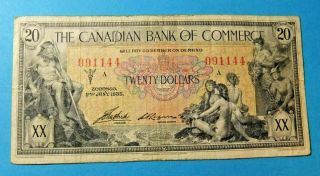1935 The Canadian Bank Of Commerce 20 Dollar Bank Note - Vf