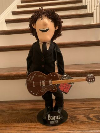 George Harrison 1987 Applause Beatles Forever Cloth Doll W/ Stand With Tags