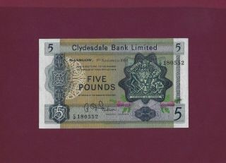Scotland Clydesdale Bank 5 Pounds 1968 P - 203 Ef,