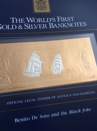 THE FIRST GOLD BANK NOTES OF ANTIGUA & BARBUDA 11 Notes And Binder 3